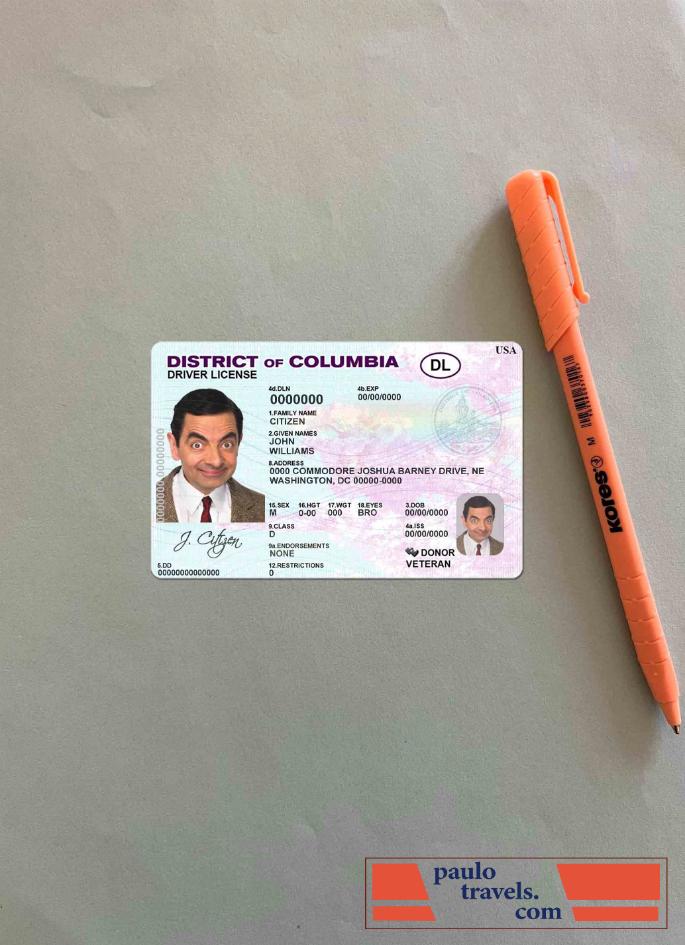 USA District of Columbia DL photolook FRONT PSD template